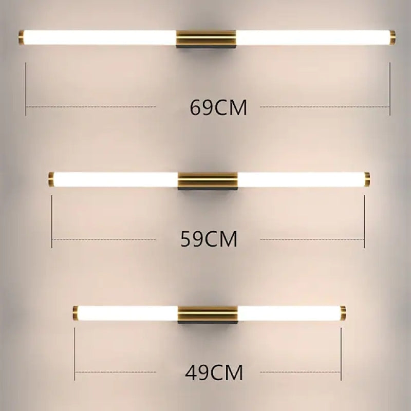 Leigh Enkel Modern Linjär LED Vägglampa Vit-Guld Sovrum Metall