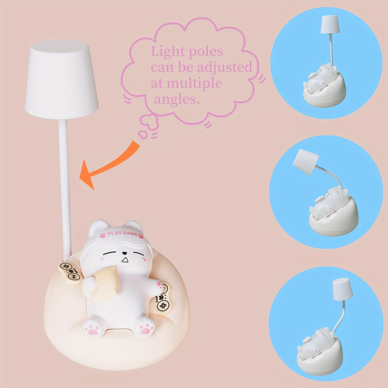 LumiKat - Mjuk Katt Nattlampa med USB Laddning