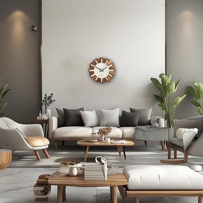 Rustik Trä Väggklocka med Tyst Rörelse – Tidlös Design för Vardagsrum, Kontor och Sovrum