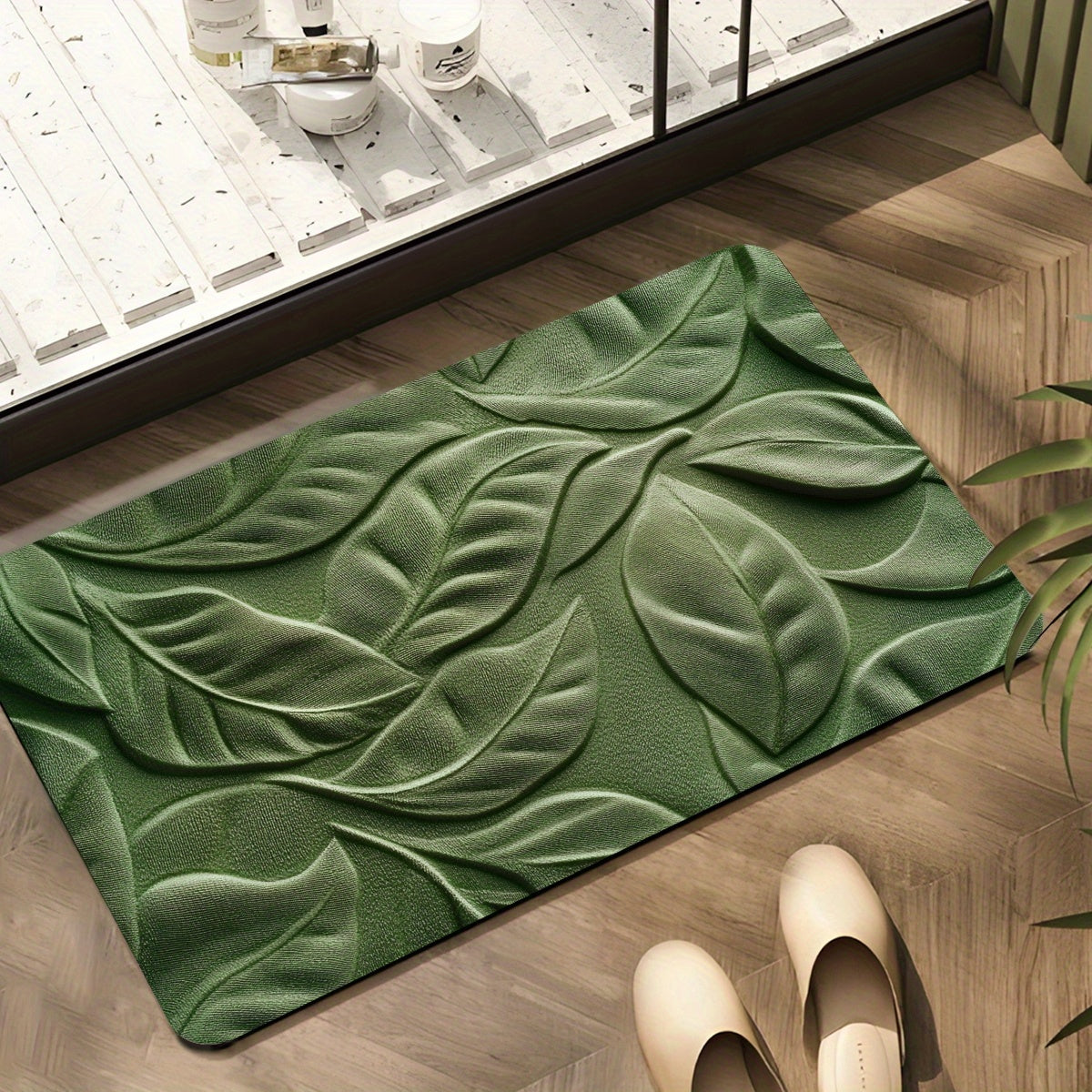 Quick-Dry Badmatta | Diatomaceous Earth Bladmönster | Halkfri | Brick by Brick