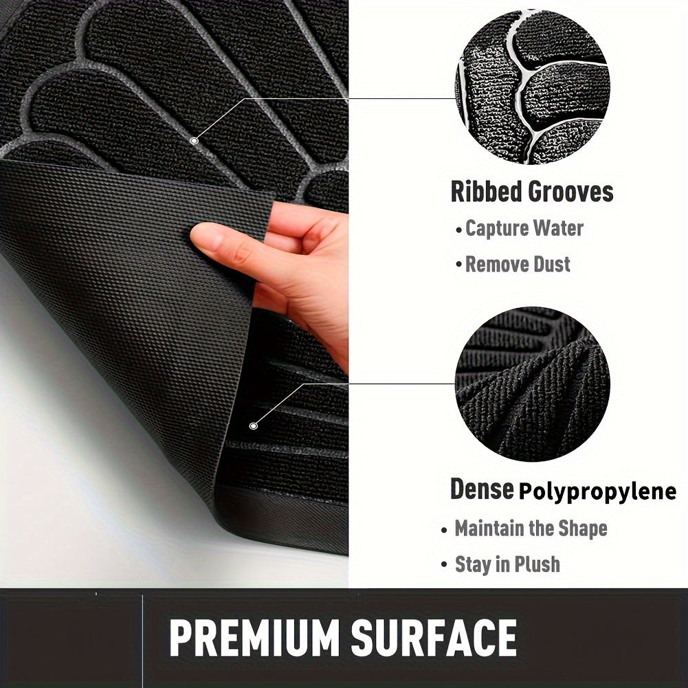 Hållbar Gummidörrmatta - Halvrund Design för Utomhus och Inomhus