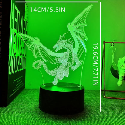 DinoLicht - 3D Dinosaurielampa med Beröringskontroll, RGB Ljus