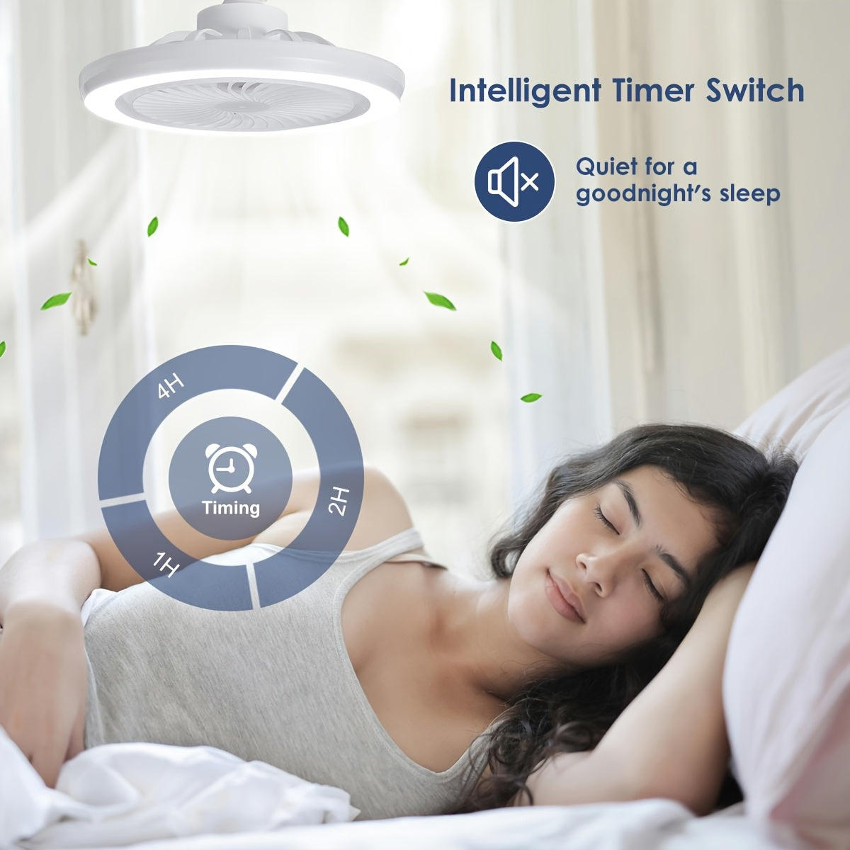 LED Smart Fan Lamp – Dimbar och Tyst