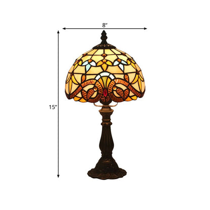 LichtBries - Tiffany-formad lampa i färgat glas med blylinjer