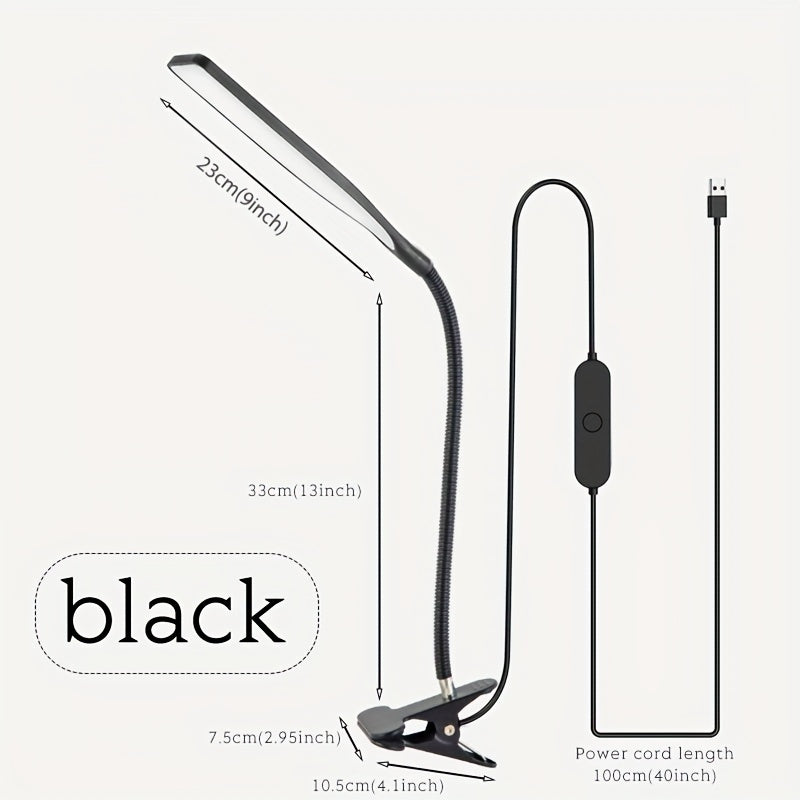 FlexiGlow - LED-skrivbordslampa med svanhals och klämma