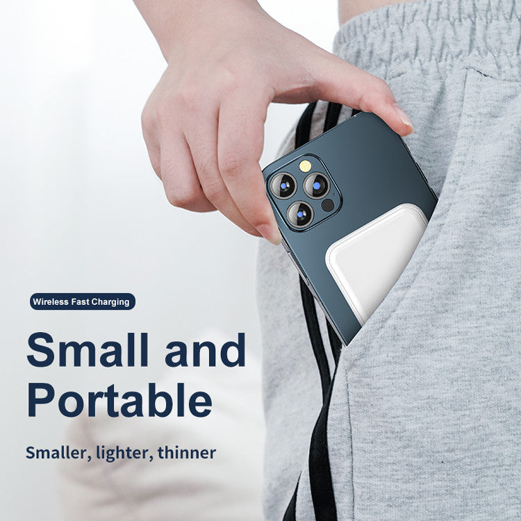 Carvallo Magnetisk Powerbank 5000 mAh | Kompatibel med iPhones | USB-utgång 5 V/2,1 A | Kompakt & Stilig