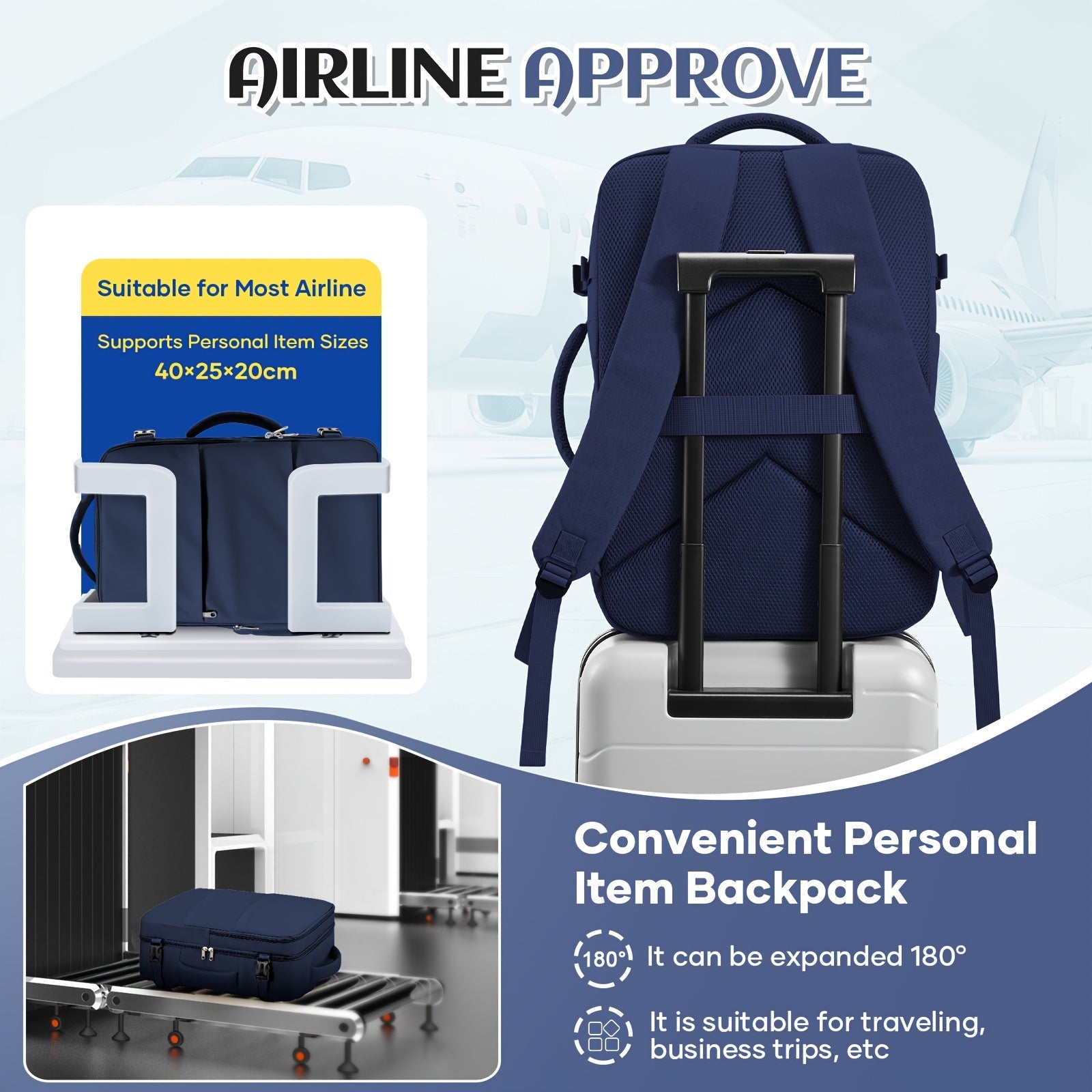 Ryanair Kabin Reser Ryggsäck Lätt Under Säte Passar