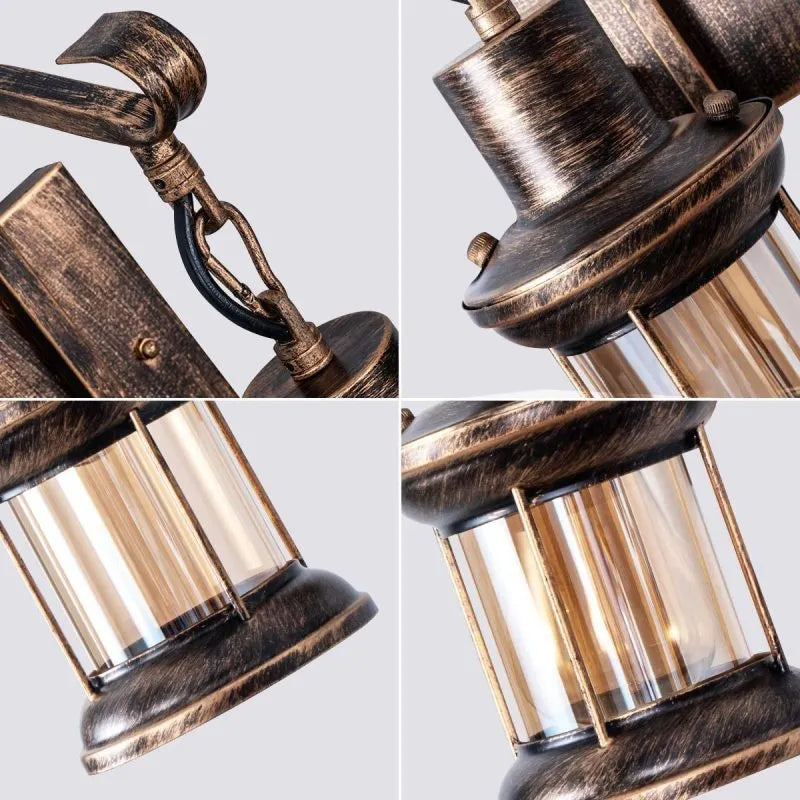 Vägglampa med vintage glaslampa-design