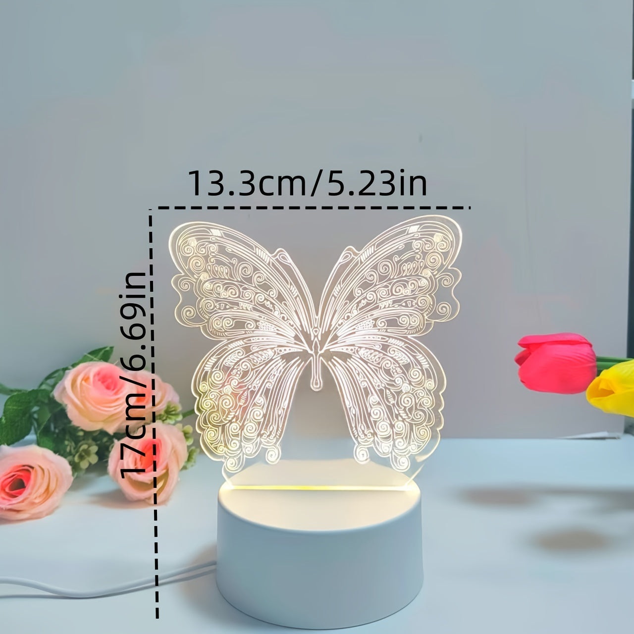 ButterflyGlow - 3D LED Nattlampa med Geometrisk Design