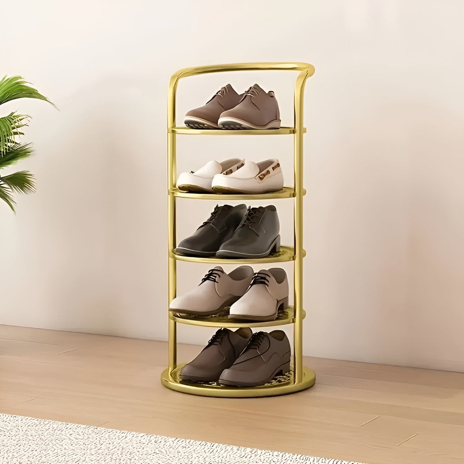 Skohållare med 4 nivåer – Utrymmesbesparande &amp; Stabil | Modern design för hall eller lägenhet