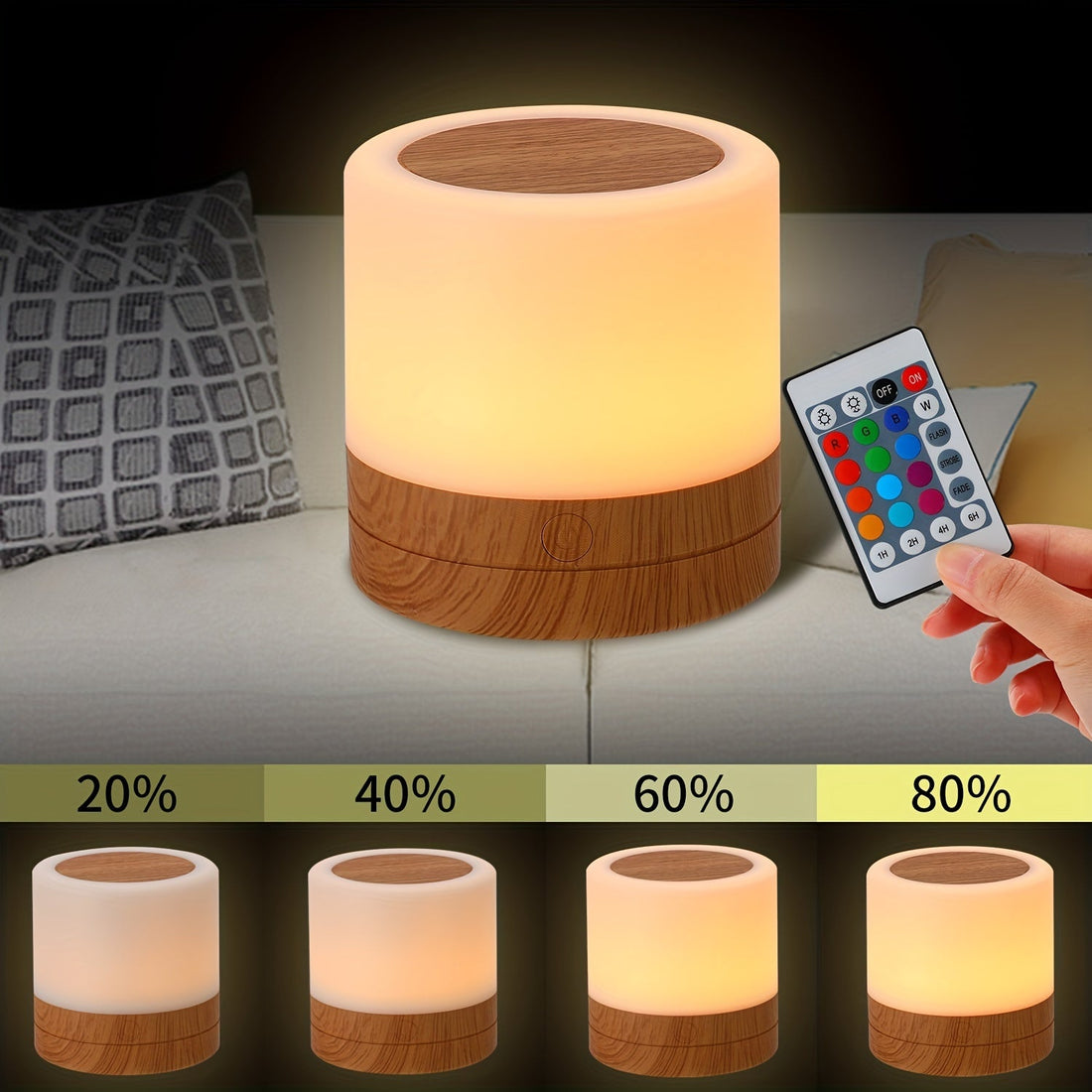 LightAura - RGB Bordslampa Touch Control med Fjärrkontroll