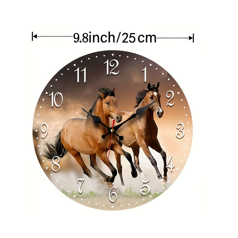 GallopTime - Tyst Väggklocka med Design av Löpande Häst