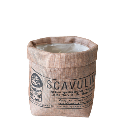 Dekorativ tygväxtkruka med tryck – Mångsidig förvaringskruka för växter och dekoration