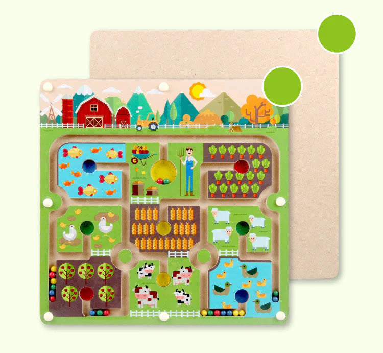 Färg Labyrint Pussel – Magnetiskt Äventyr för Barn