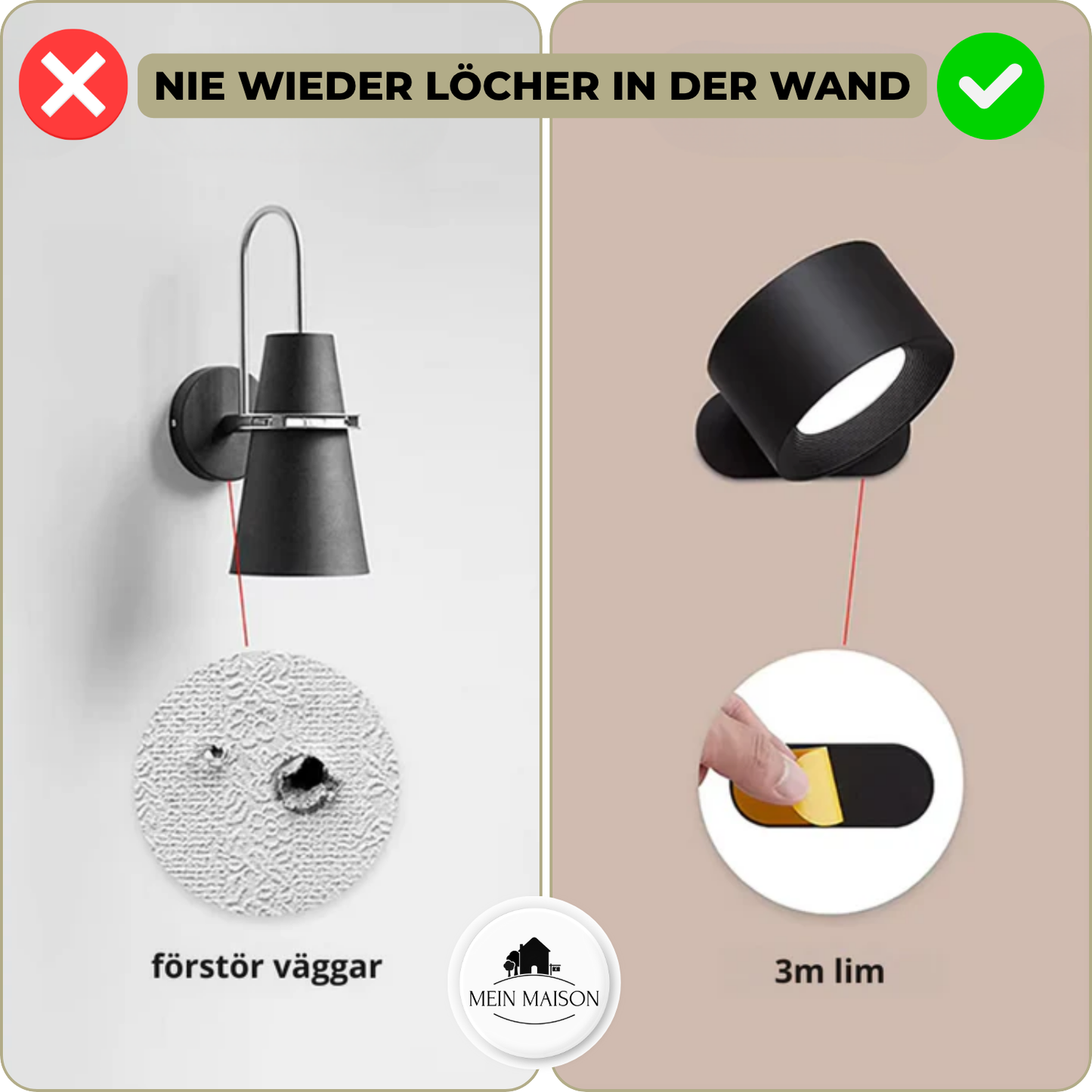 Carvallo LumiScandi | Trådlös & Återuppladdningsbar | Skandinavisk Design | Ekträ