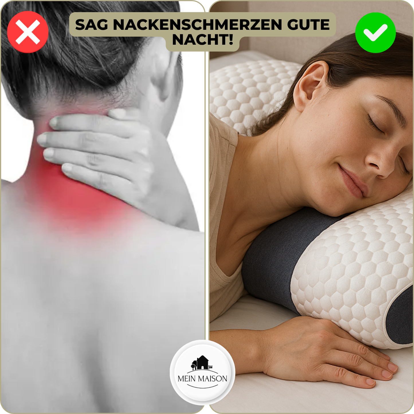 Carvallo Nackenkissen OrthoRest | Ergonomisk kontur | Minnesskum | Andningsbart