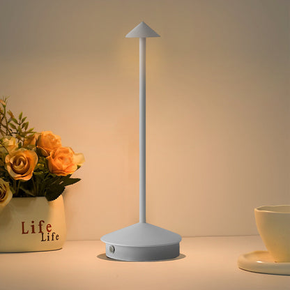LuminZen - Modern Bollarformad Skrivbordslampa med RGB Färgförändring och Trådlös Laddning