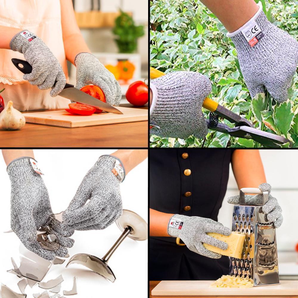 Carvallo SafeGrip Klippfasta Handskar | EN388 Nivå 5 | Rutschfria & Tvättbara | För Kök, Trädgård & Verkstad