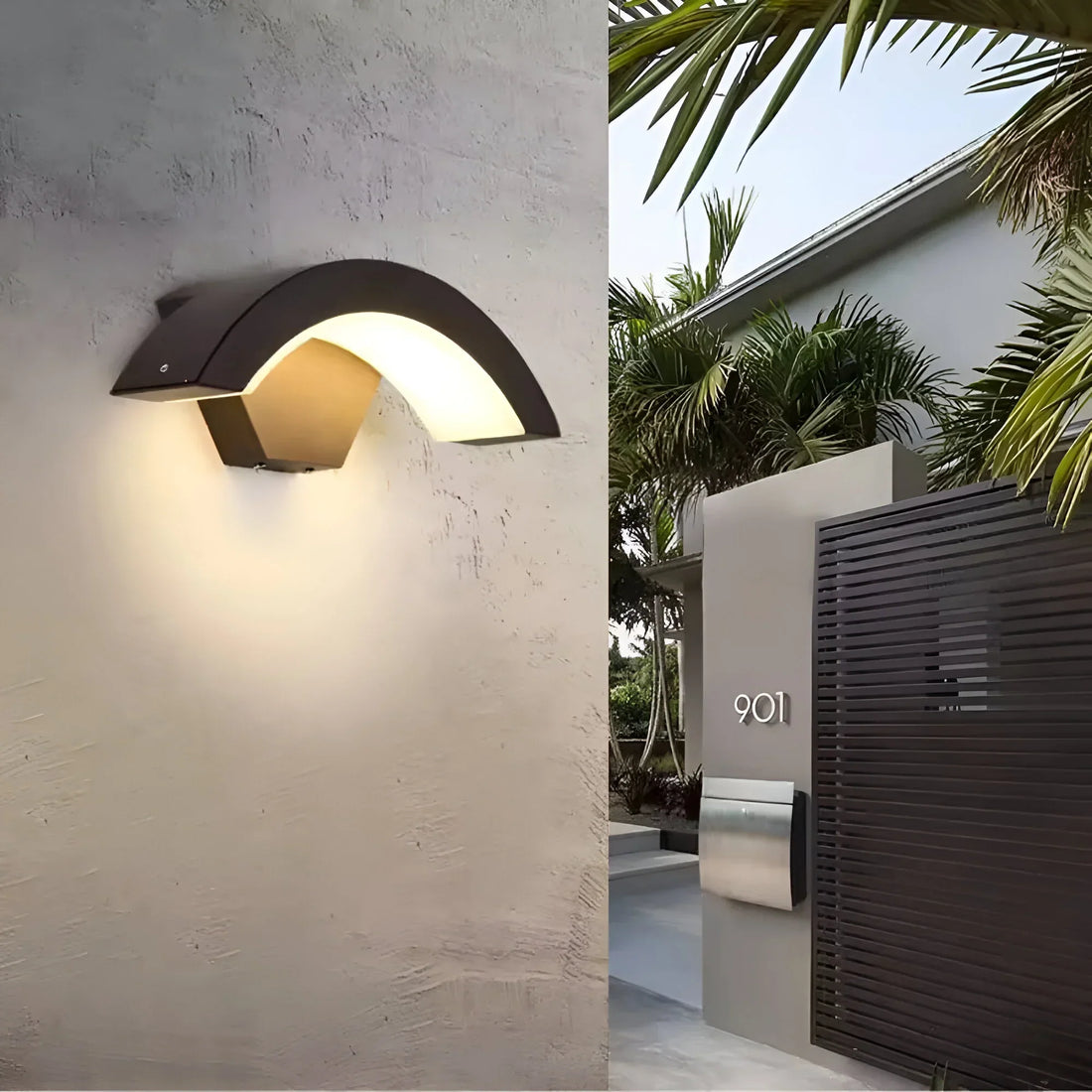 LumiGuard Utomhus LED Vägglampa med Rörelse Sensor