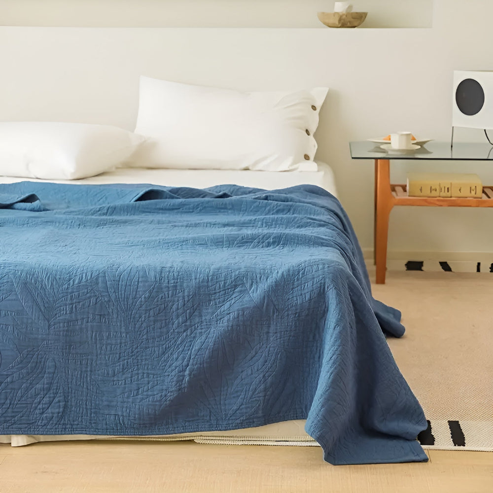 Mjuka Blad Bomullspläd