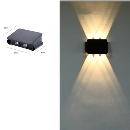 Modern LED utomhusvägglampa med Up &amp; Down ljus – Vattentät vägglampa för husfasad och entréområde