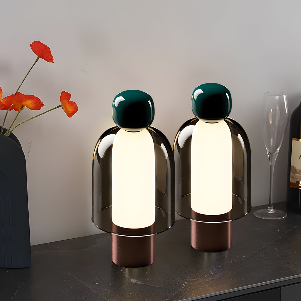Easy Peasy - Klar glas uppladdningsbar batteri bordslampa med LED steglös dimning