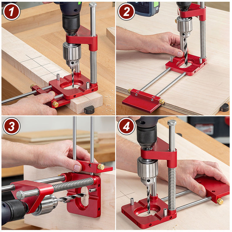 Carvallo precisionsborrhjälpmedel för trä | Exakt positionering och märkning | Robust konstruktion av legerat stål