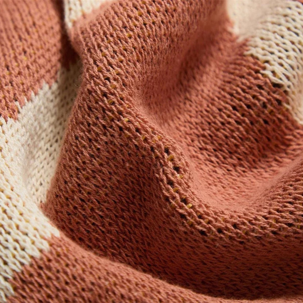 Skandinavisk Fet Blommönster Filt