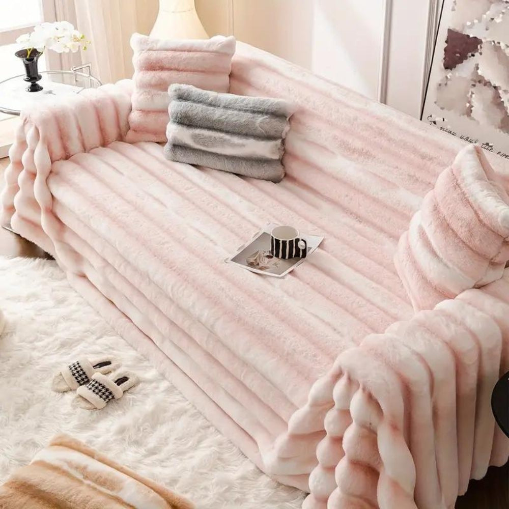 Sammet Faux Fur Sofföverdrag