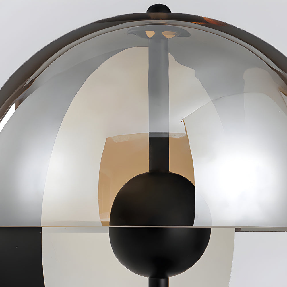 Eclipse - Design Bordslampa med Unik Halv Kula och Rökt Skärm