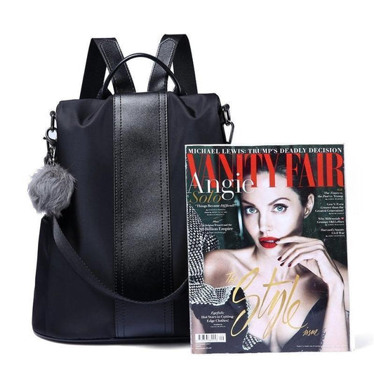 Carvallo Damryggsäck | Stöldskydd & Vattenavvisande | PU-läder & Nylon | 31×33×14 cm