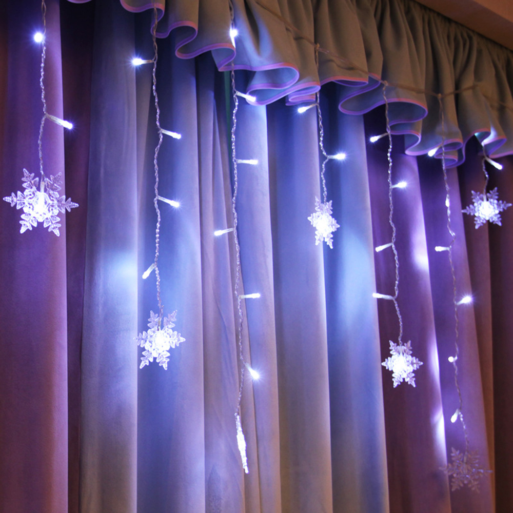 LED ljusslinga med snöflingor – Färgglada dekorationljus för jul och festdekoration