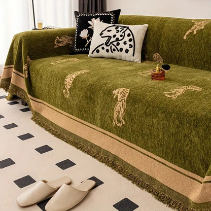 Safari Tiger Chenille Sofföverdrag