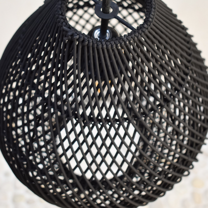 Boho Rattan Handvävd Svart Taklampa