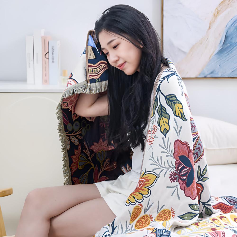 Vändbar Trädgårdsblomma Badhandduk