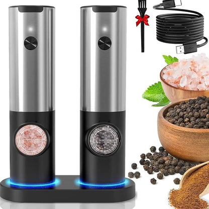 Ädel elektrisk salt- och pepparkvarn med batteri