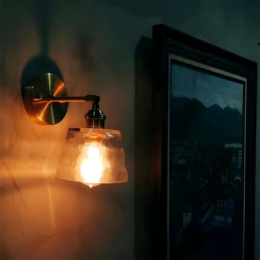 Modern Glas Vägglampa | Enkel Glödlampa | Metall Väggljus | 7.8 x 7.5 tum | Brick by Brick