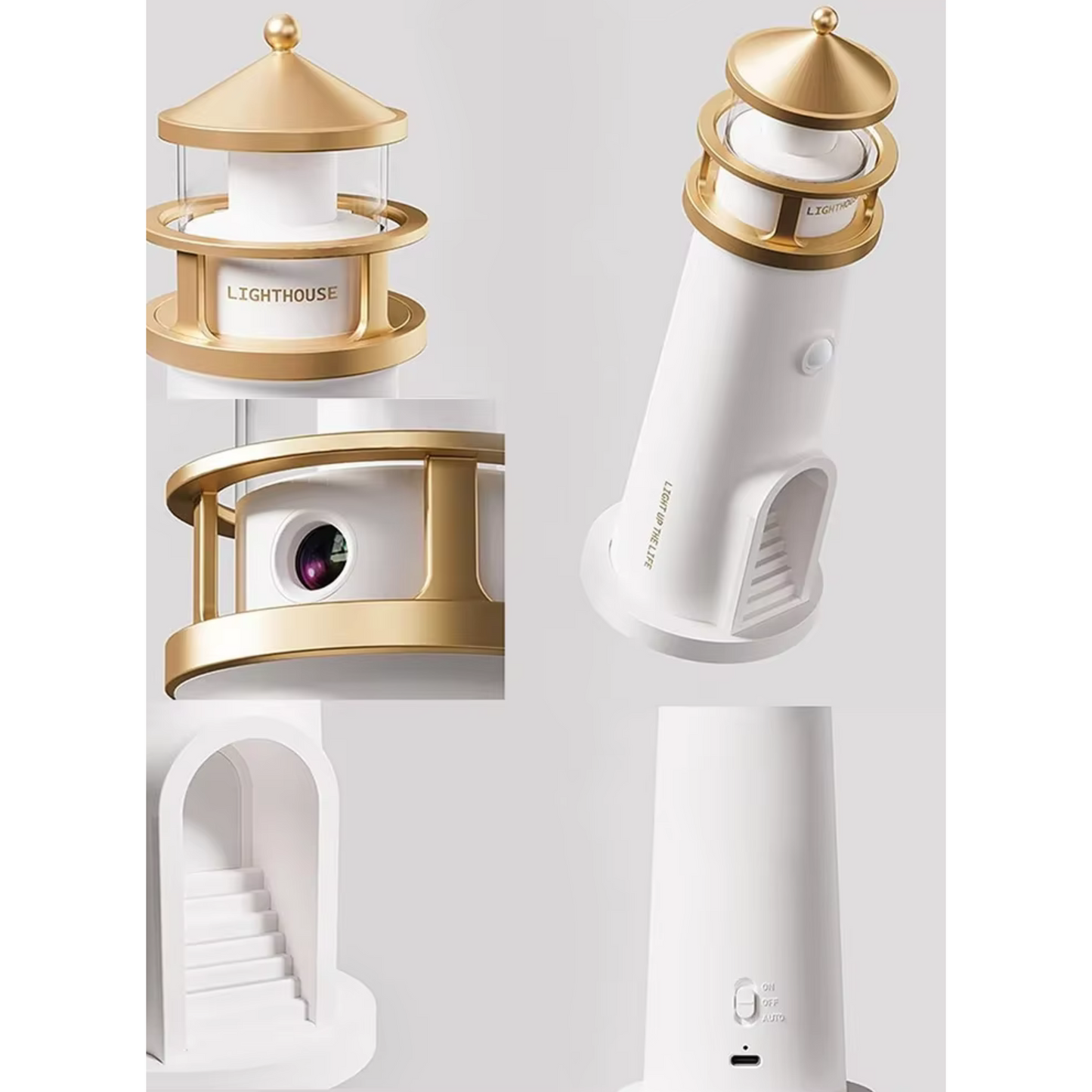 Lighthouse Moon Projektor Lampa – Bluetooth Musik Stjärnklart Nattljus