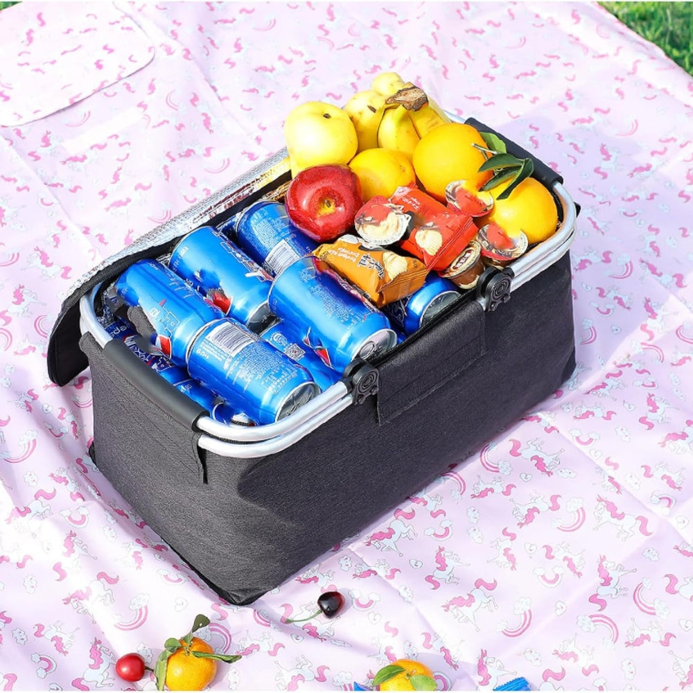 Kollapsbar läckagefri picknickkorg – Fällbar och hållbar förvaring för utomhusmåltider