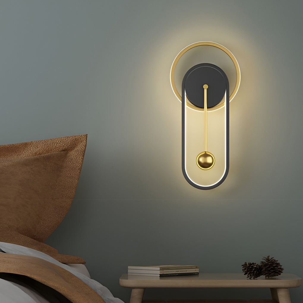 Väggklocka | Led-ljus | Tyst rörelse | Ambient glöd | Kreativ modern design