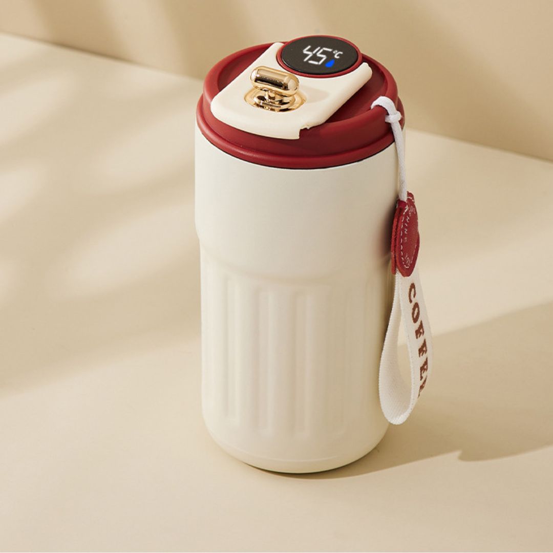 Rostfritt stål kaffekopp med LED temperaturvisning 450 ML