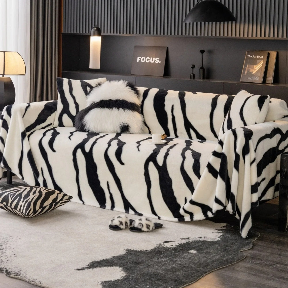 Wild Stripes Zebra Fleece Sofföverdrag