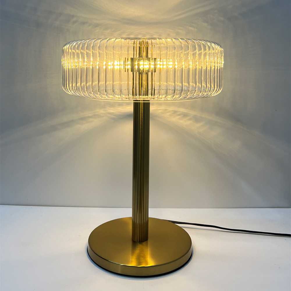 Modern Guldig Glas Sovrums Bordslampa