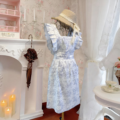 Ruffled Ink Floral Förkläde