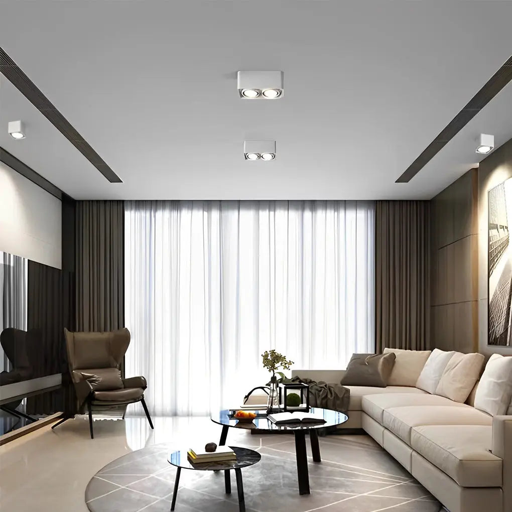 Carvallo - Justerbar fyrkantig taklampa med LED-belysning i tre dimningsnivåer