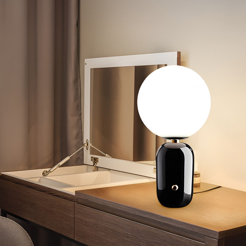 1-Ljus Handblåst Aballs Bordslampa Elektropläterad Nordisk