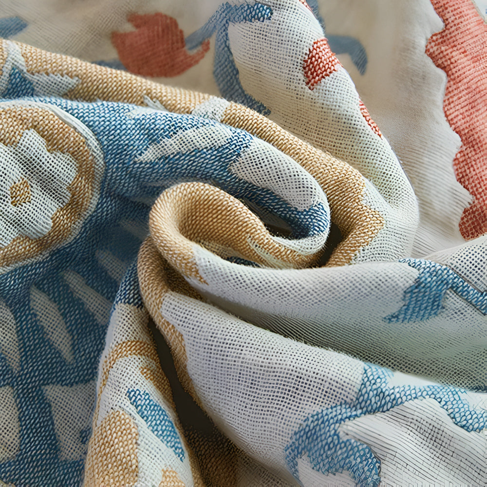 Rustik blomster bomull vändbar filt