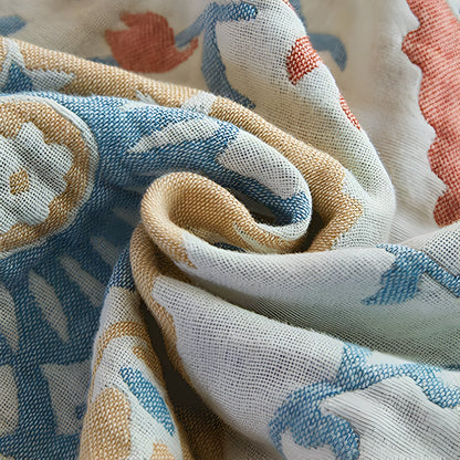 Rustik blomster bomull vändbar filt