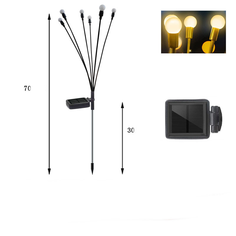 LED Solarlamp för trädgården med flexibla ljuskulor – Vattentätt dekorlampor för rabatter och stigar