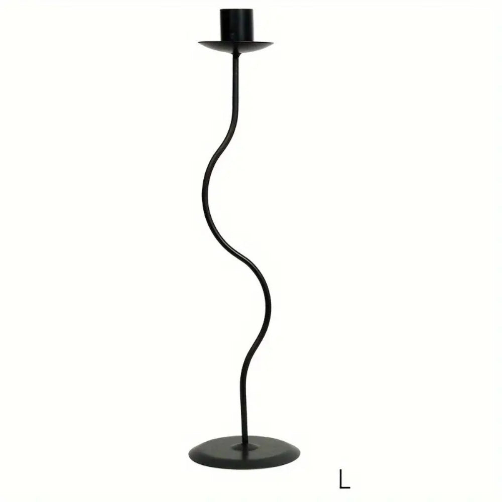 Skulpterad Vågig Järn Ljus hållare